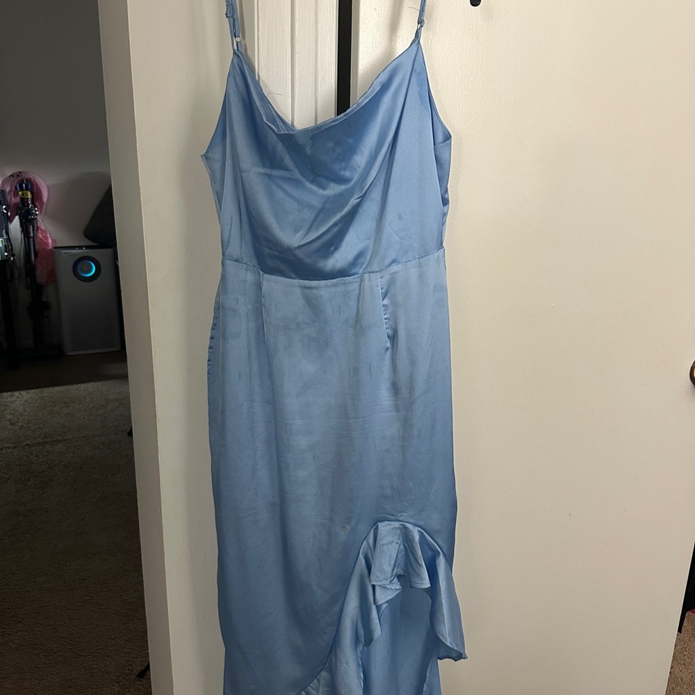 Missguided+ Light Blue High Low Dress